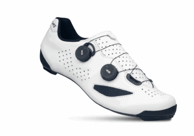 Lake CX239 Road Cycling Shoes in White – high-performance, stiff carbon sole shoes for serious road cyclists.