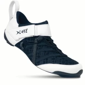 Lake TX224 triathlon shoe in white-black with carbon sole and speed-lace system