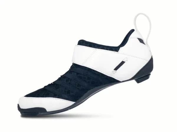 Lake TX224 triathlon shoe in white-black with carbon sole and speed-lace system